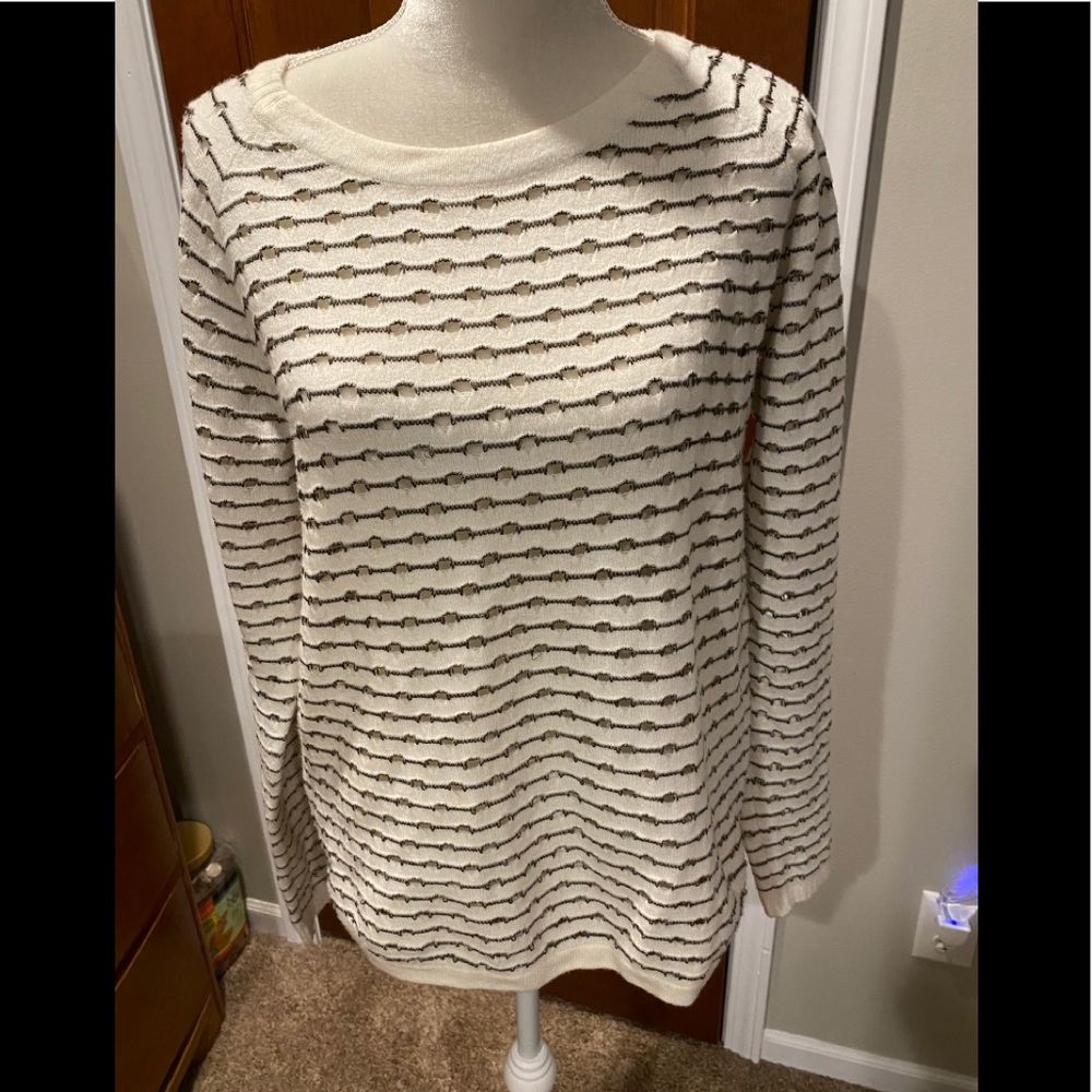 French Connection Cream and Black Sweater. Sz. S